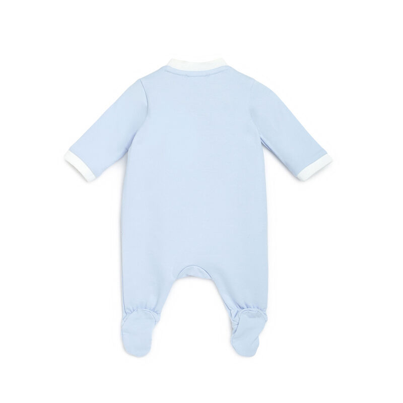 Boys Medium Light Blue Printed Front Opening Babysuit image number 1